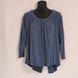 Madewell Blue Heathered BOHO Style Long Sleeve Shirt Misses Size Small